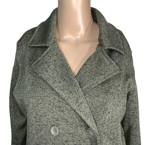 Eddie Bauer Womens Pea Coat Jacket Mid Weight Knit Button Closure Green Medium - Picture 3 of 14